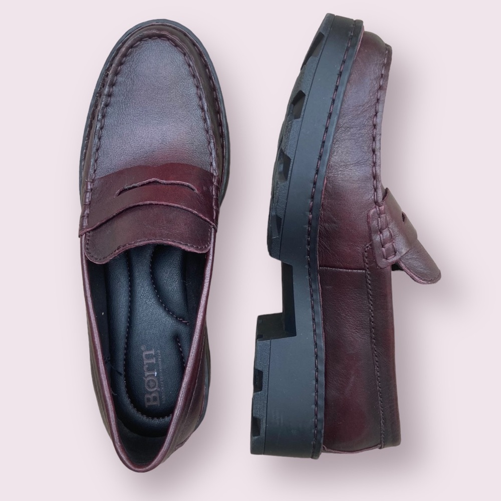 BORN CHUNKY PENNY LOAFER BURGUNDY
